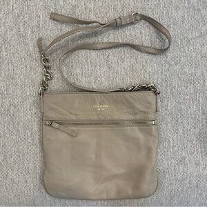 Kate Spade Tan Crossbody Bag with Adjustable Strap and Textured Finish